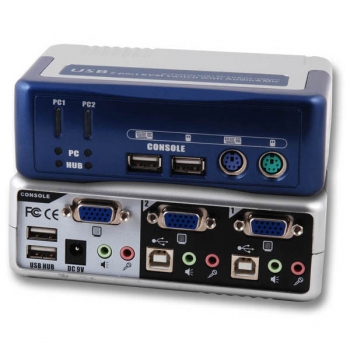 4-Port KVM Switch PS/2-USB-Aud