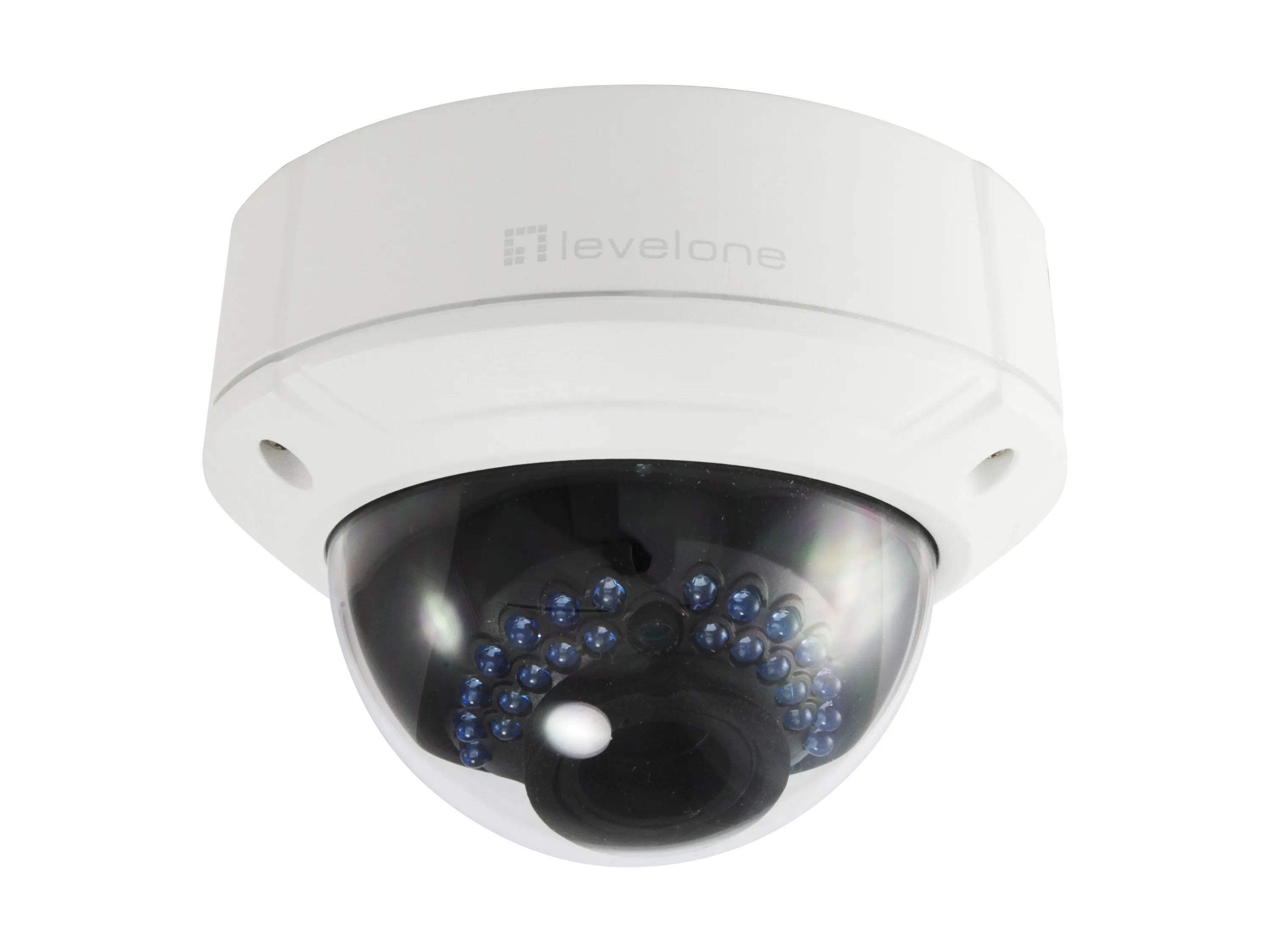 Fixed Dome IP Netzwerk Kamera, 4-Megapixel, Innenbereich/Außenbereich, 802.3af PoE, IR LEDs, two-way Audio, Varifocal Lens