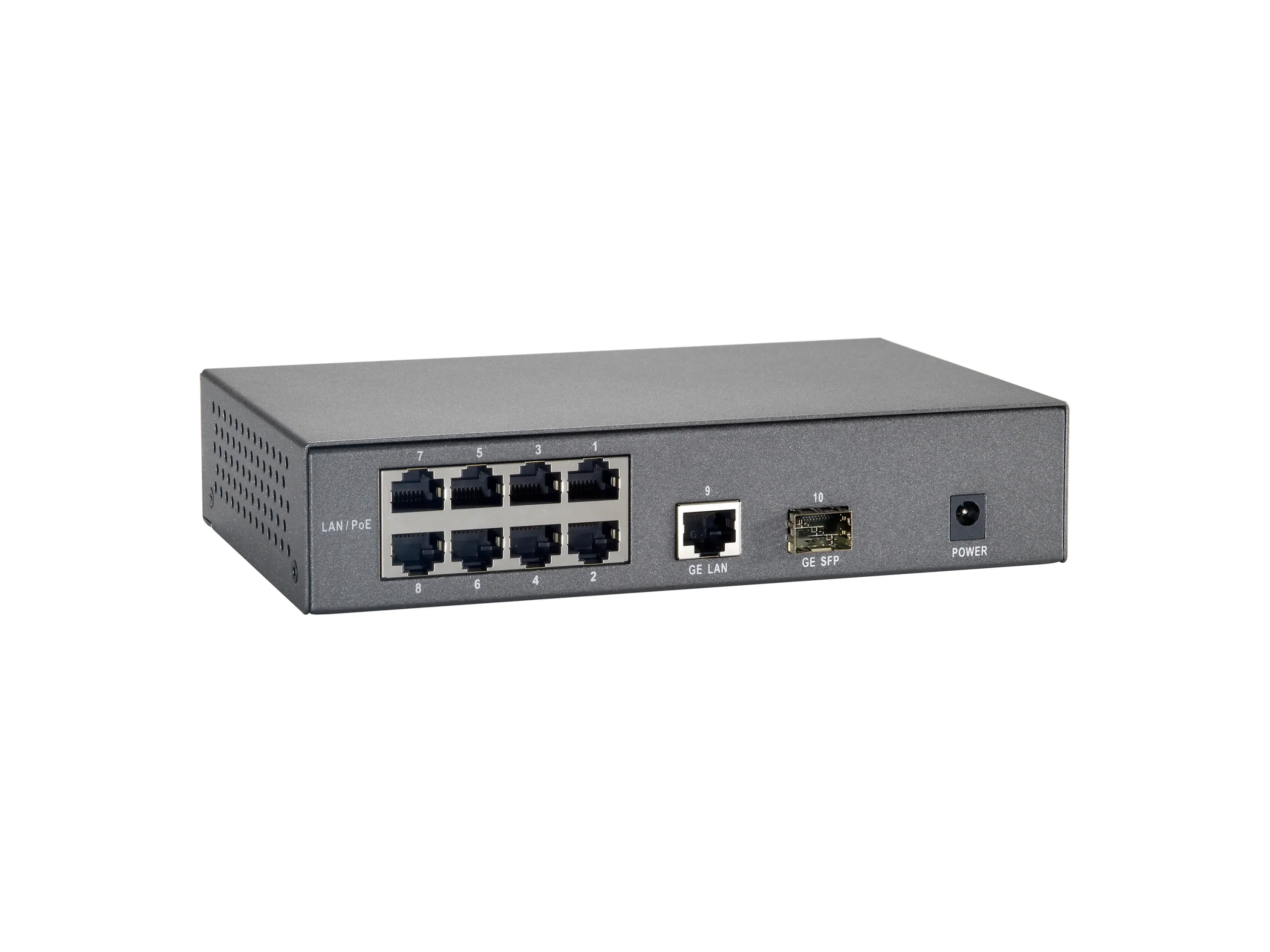 FGP-1000W90, 10-Port Fast Ethernet PoE Switch, 1 x Gigabit RJ45, 1 x Gigabit SFP, 802.3af/bei PoE, 8-Port PoE Ausgänge, 90W Leistungsbudget – Bild 2