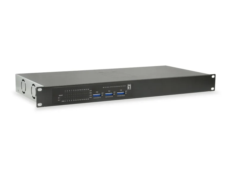 FGP-2602W380, 26-Port Fast Ethernet PoE Switch, 2 x Gigabit SFP, 802.3af/bei PoE, 24-Port PoE Ausgänge, 380W Leistungsbudget