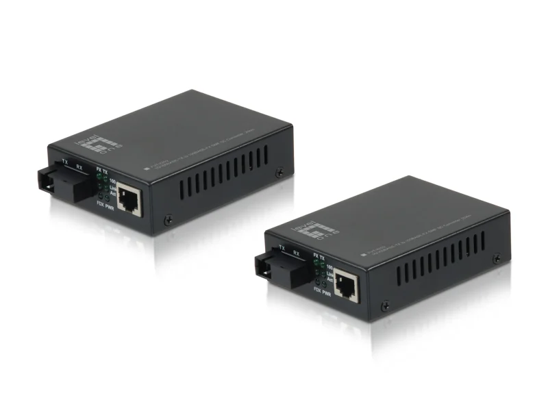 FVT-2202, RJ45 zu SC BIDI Fast Ethernet Medienkonverter Set, Singlemode-Glasfaser, 1310nm/1550nm, 20km