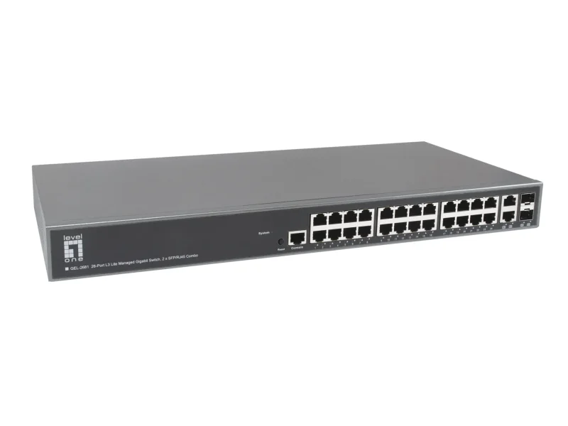 TURING 26-Port L3 Lite Managed Gigabit Switch, 2 x SFP/RJ45 Combo