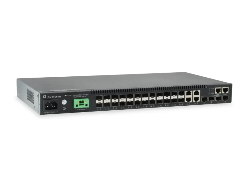 KILBY 28-Port L3 Lite Managed Gigabit Glasfaser Switch, 4 x 10GbE SFP+, 4 x Gigabit SFP/RJ45 Combo