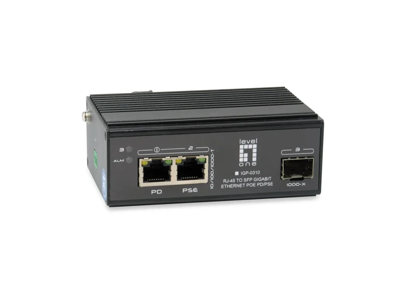 3-Port industriell Gigabit PoE PSE/PD Switch,802.3at PoE, 30W