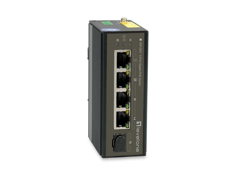 5-Port Gigabit Industrieller Switch, DIN-Rail, -40°C zu 70°C