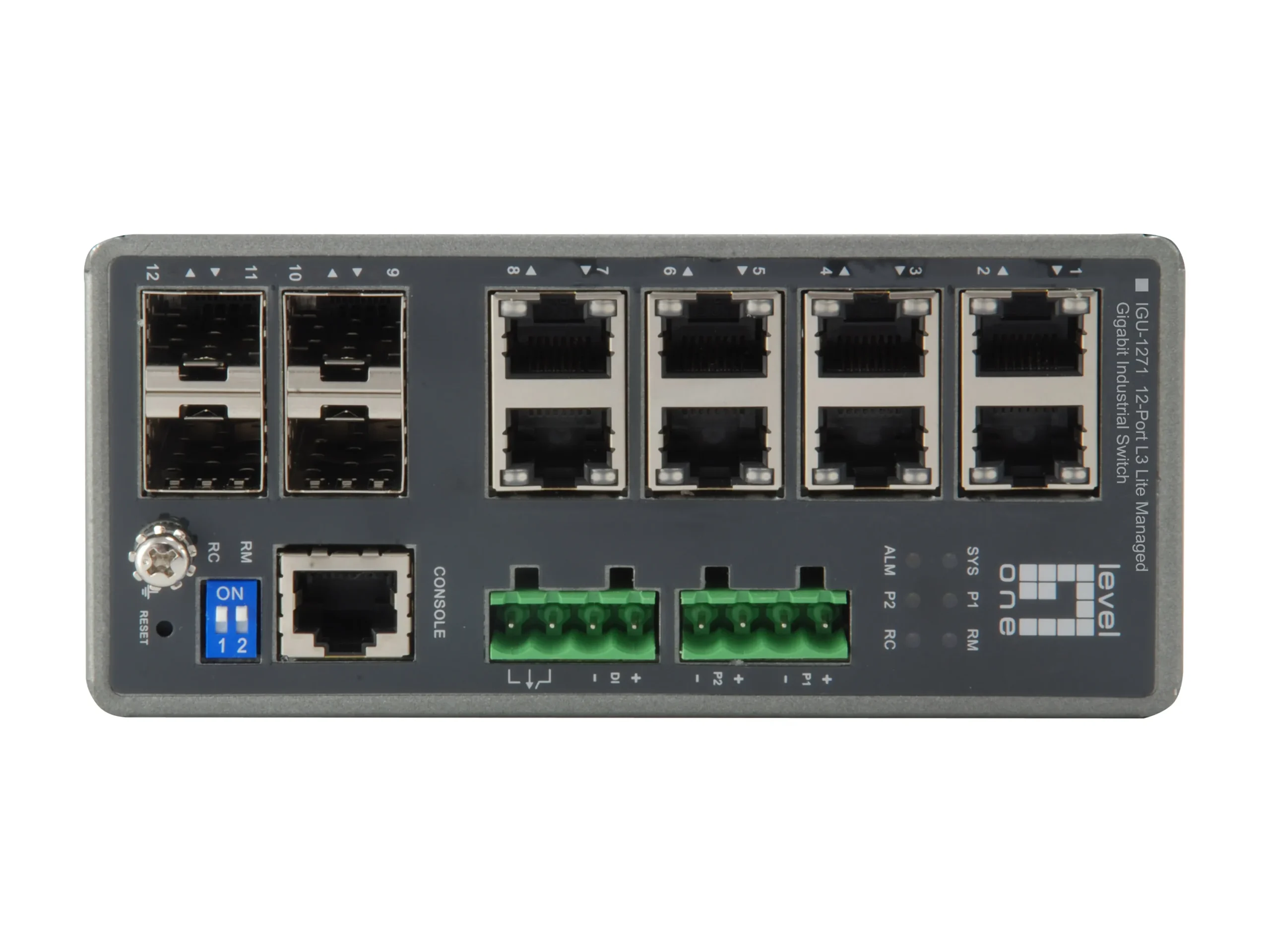 TURING 12-Port L3 Lite Managed Gigabit Industrieller Switch, 4 x SFP, DIN-Rail, -40°C zu 75°C – Bild 3