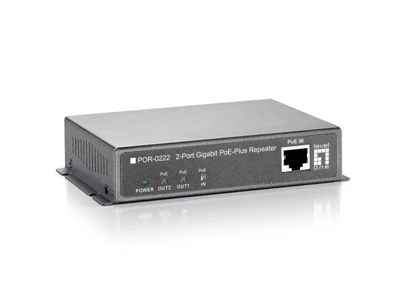 Gigabit PoE Repeater, Cascadable, 2 PoE Ausgänge