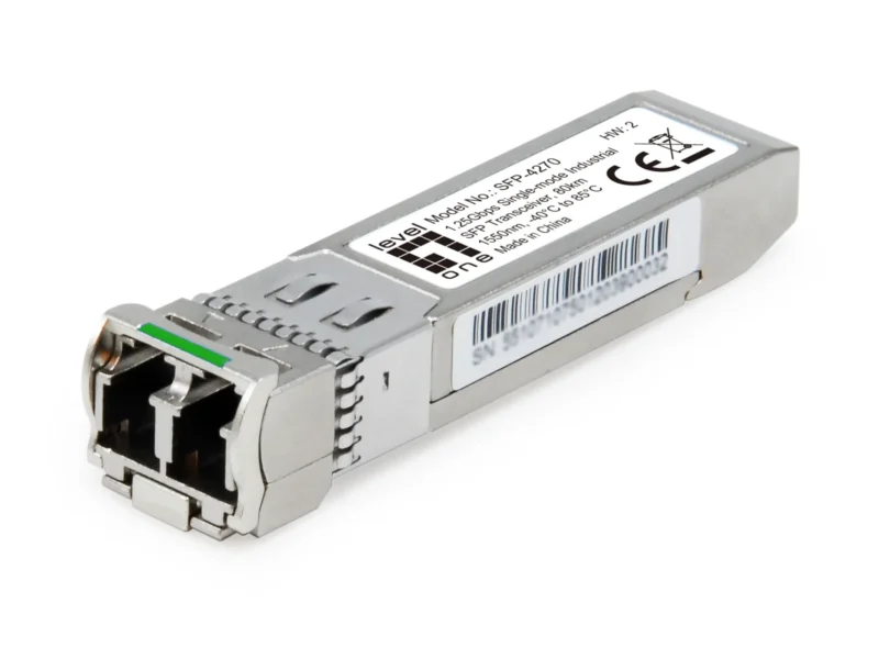SFP-4270, 1.25Gbps Singlemode industriell SFP Transceiver, 80km, 1550nm, -40°C zu 85°C