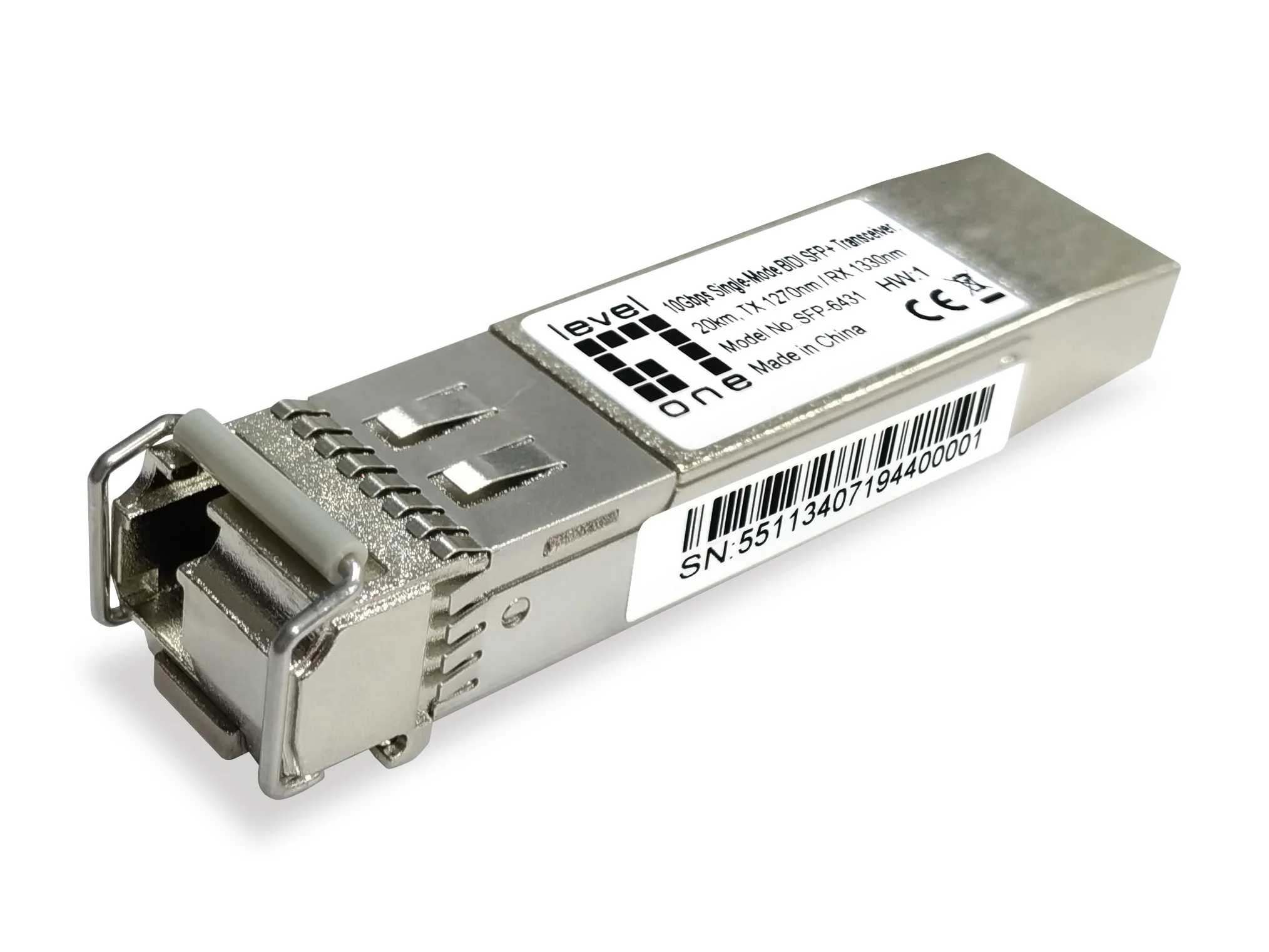 SFP-6431, 10Gbps Singlemode BIDI(WDM) SFP+ Transceiver, 20km, TX 1270nm / RX 1330nm