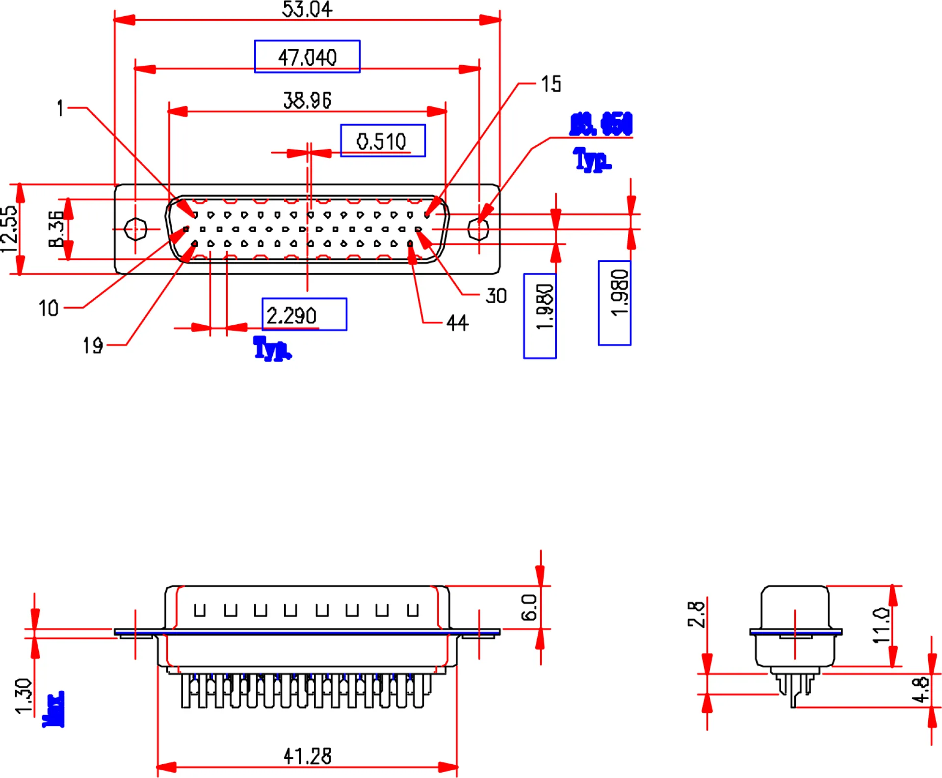 E-HDS 44 LL/Z Lötstecker – Bild 2