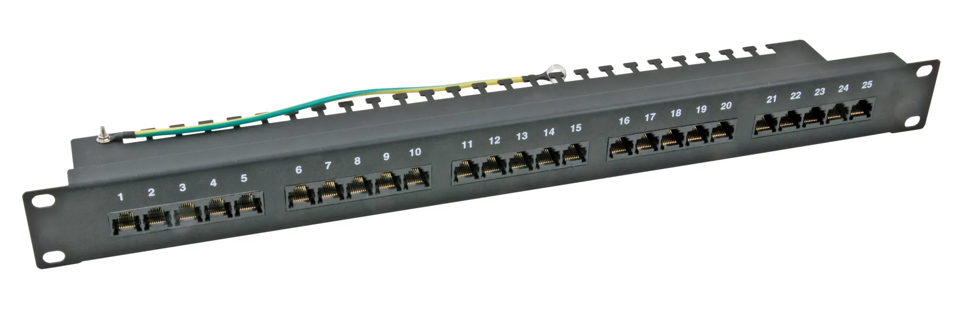 Patch Panel 25 x RJ45 8/4 1HE ISDN, RAL7035, Cat. 3 – Bild 2
