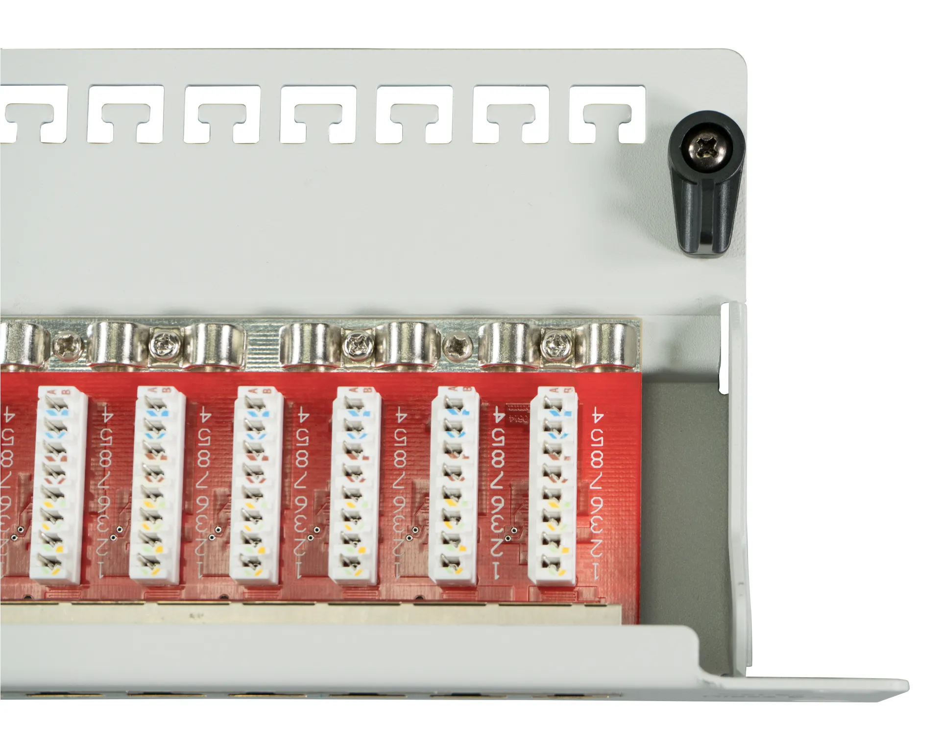 Patchpanel STP 24xRJ45 Cat.6A, 19“ 1HE, RAL7035 grau – Bild 2
