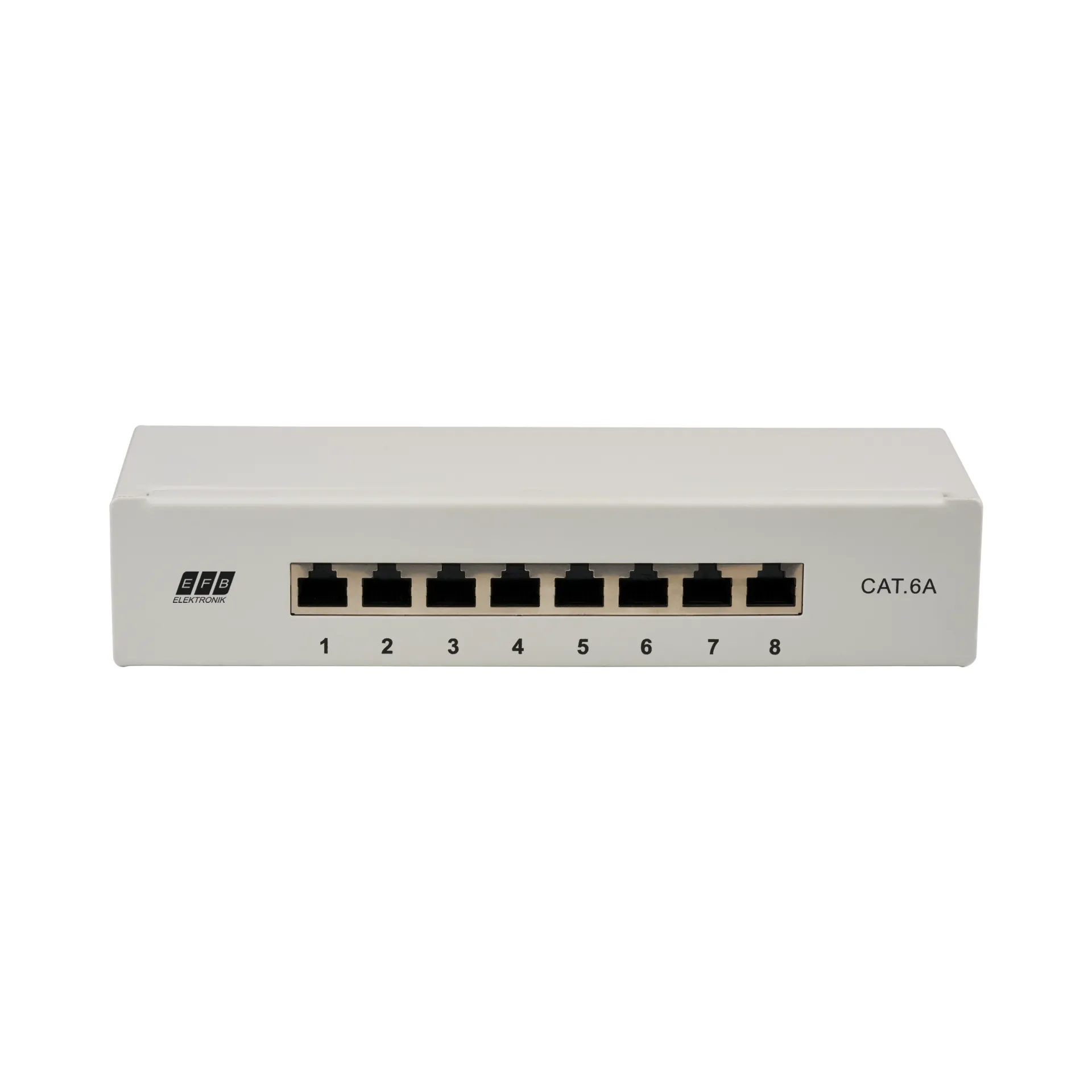 Mini-Patchpanel STP 8xRJ45 Cat.6A, 10“ 1HE, RAL7035 grau – Bild 4