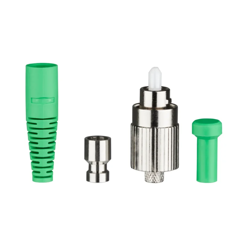 FC/APC 8°-Stecker Singlemode 3,0mm, grüne Knickschutztülle