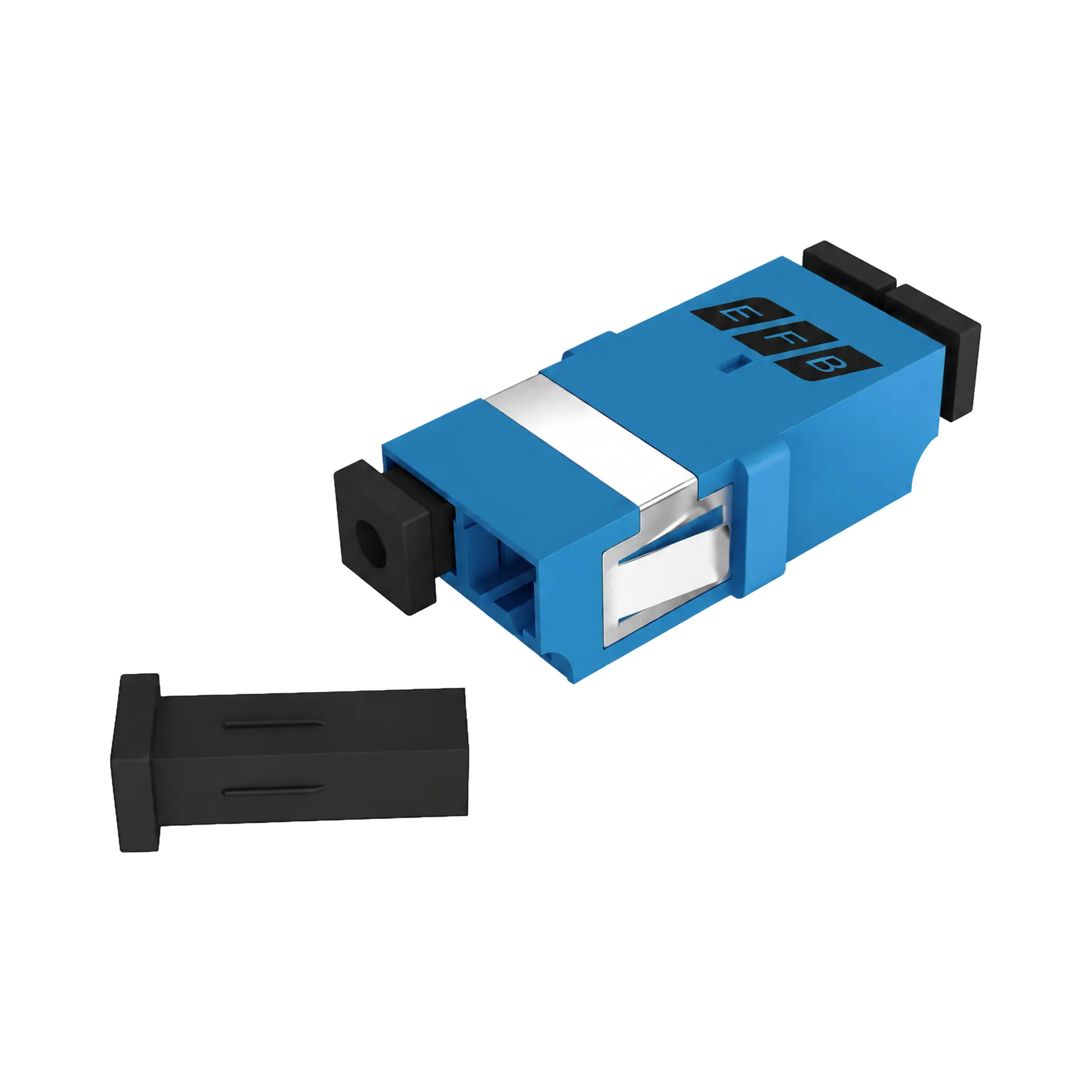 Kupplung LC Duplex OS2 blau flanschlos – Bild 3