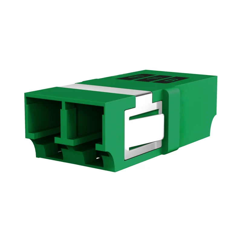 Adapter LC/APC Duplex SM grün flanschlos