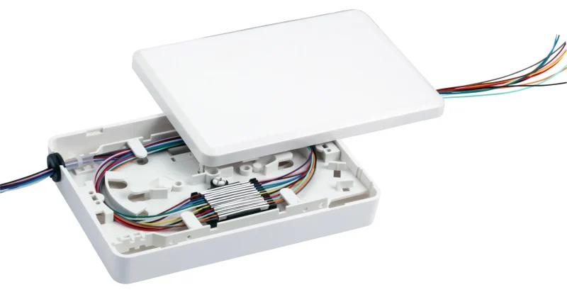 Micro-Spleißbox mit Telekom-Spleißkassette für 12 Spleiße