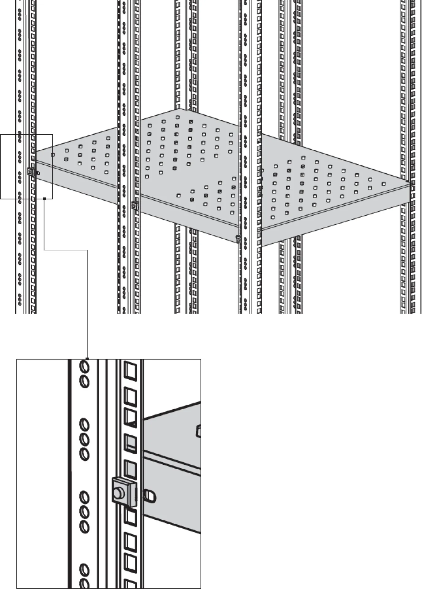 Schwerlast Fachboden, fest, 6 x Seitenmontage, 200 kg, RAL7035 – Bild 2
