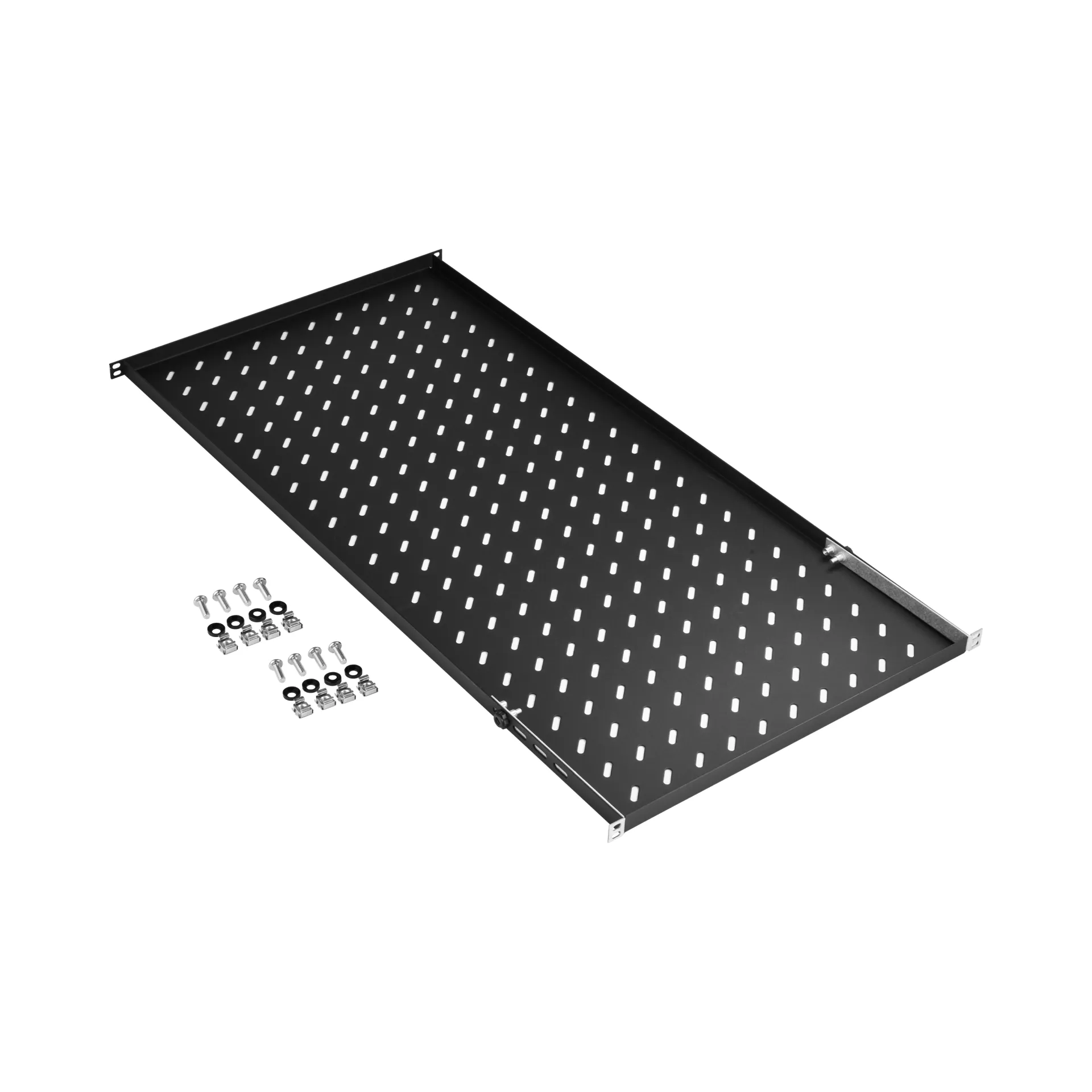 19" 0,5HE Fachboden, fest, ET 950..1050 mm, 70 kg, ST 1200, RAL9005 – Bild 5