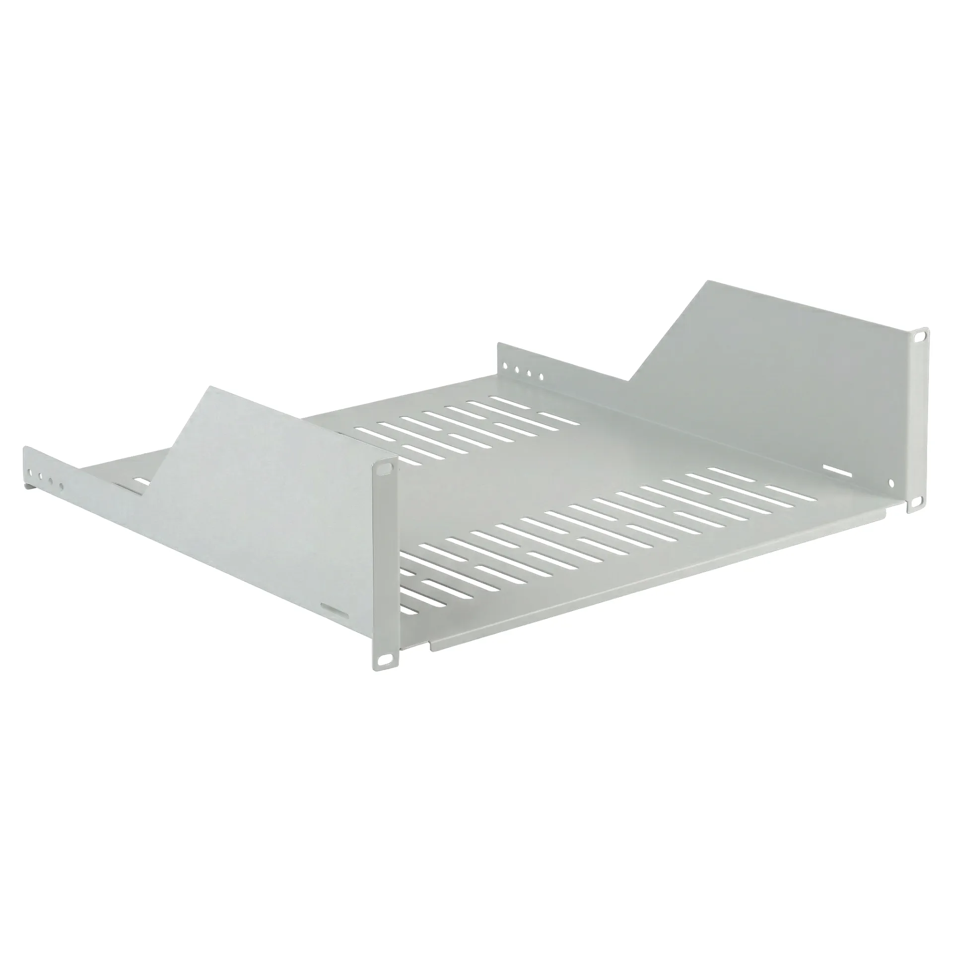 19" 3HE Fachboden, Tiefe 450 mm, Traglast 36 kg, RAL7035 – Bild 4