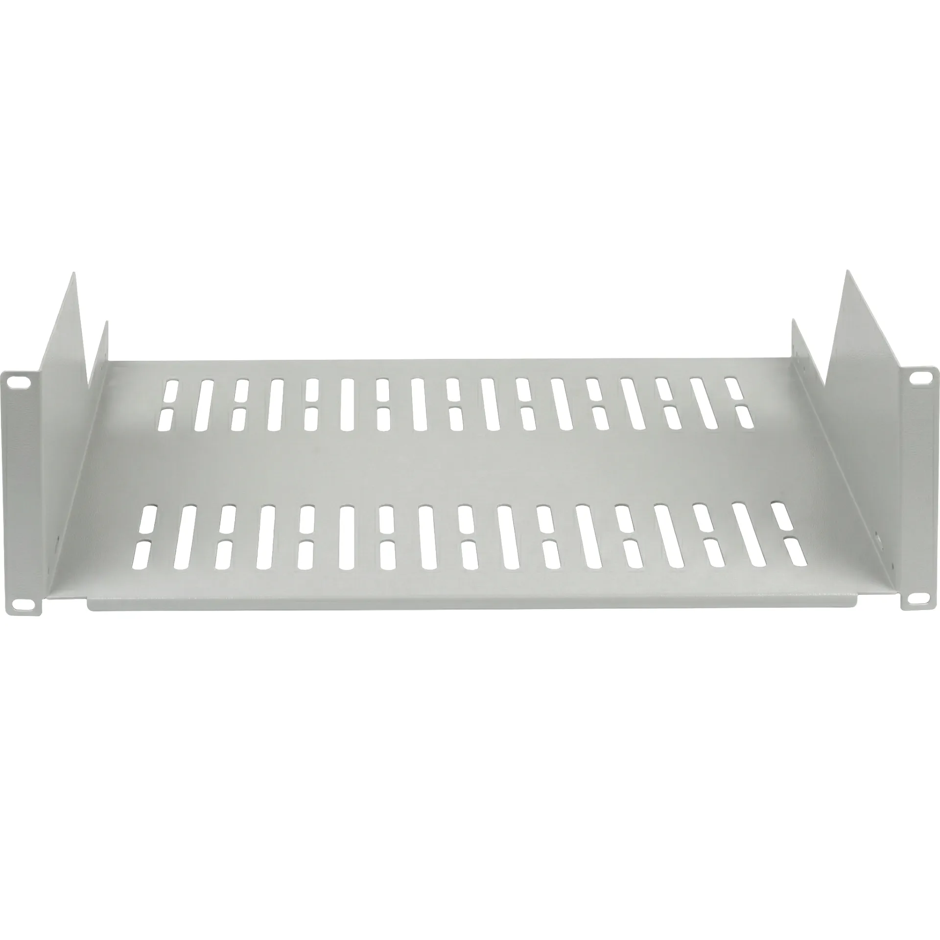 19" 3HE Fachboden, Tiefe 450 mm, Traglast 36 kg, RAL7035 – Bild 5