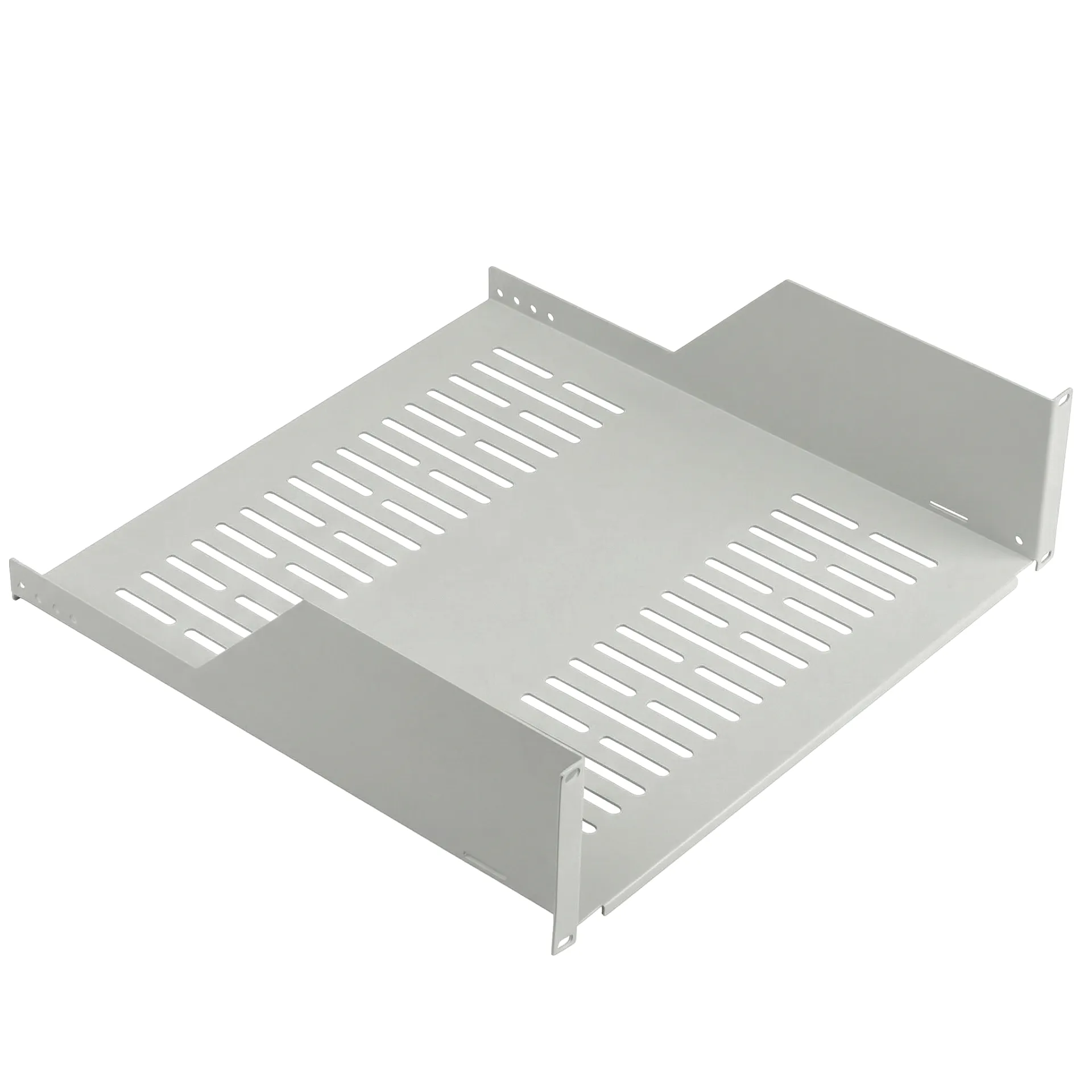19" 3HE Fachboden, Tiefe 450 mm, Traglast 36 kg, RAL7035 – Bild 7