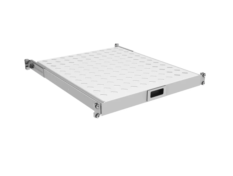 19″ 1HE Fachboden ausziehbar, ET 550..650 mm, 30 kg, ST 800, RAL7035
