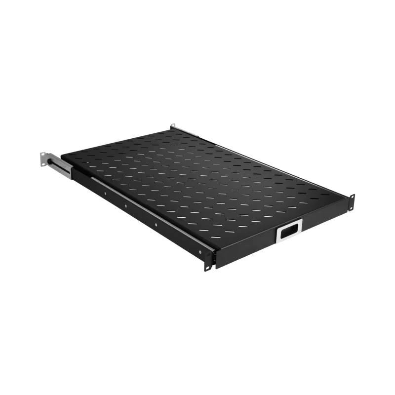19″ 1HE Fachboden ausziehbar, ET 950..1050 mm, 30 kg, ST 1200, RAL9005