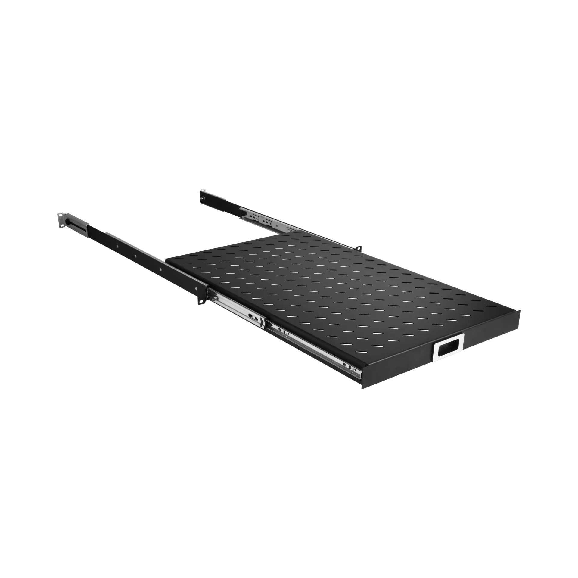 19" 1HE Fachboden ausziehbar, ET 550..650 mm, 30 kg, ST 800, RAL9005 – Bild 2