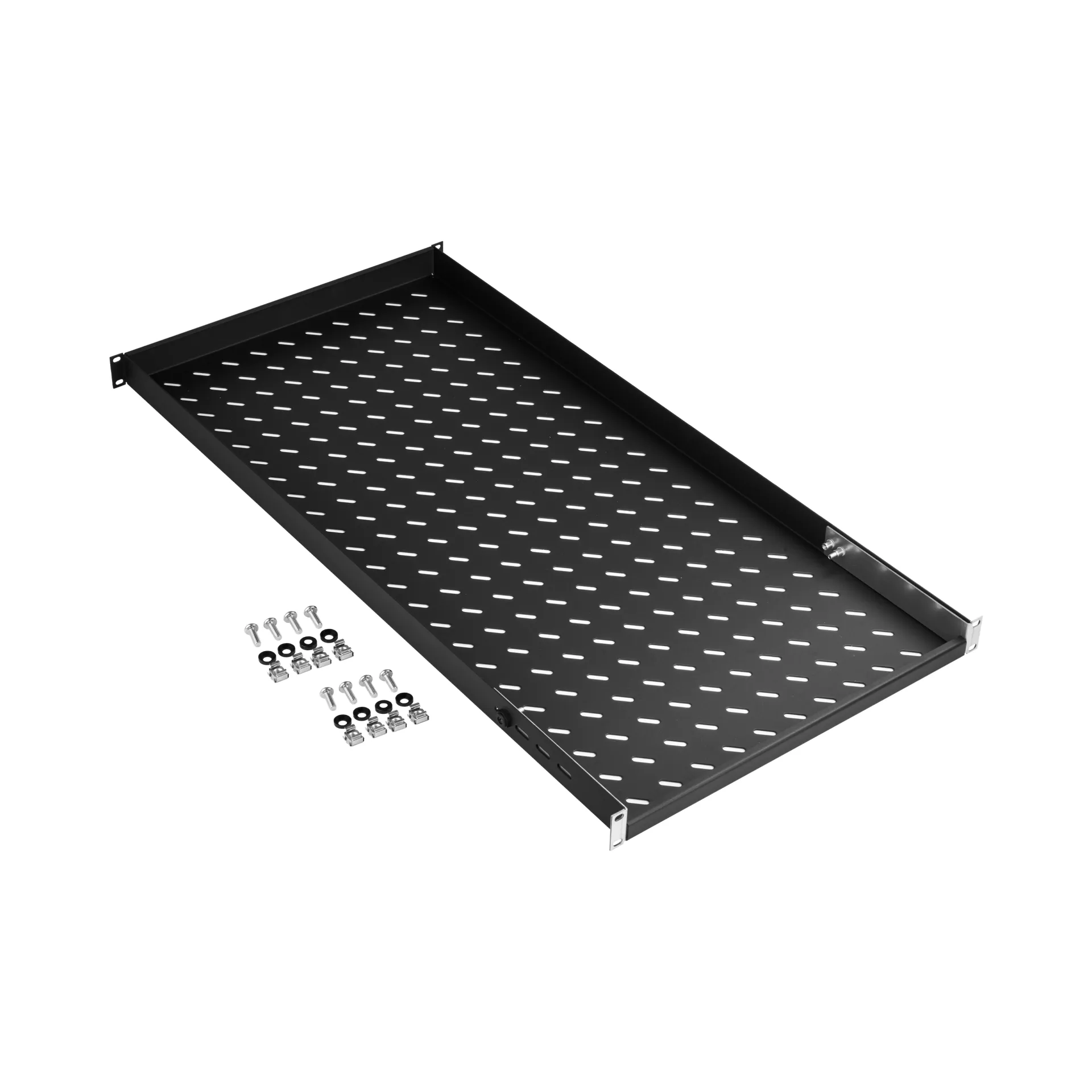 19" 1HE Fachboden fest, ET 950..1050 mm, 120 kg, ST 1200, RAL9005 – Bild 5
