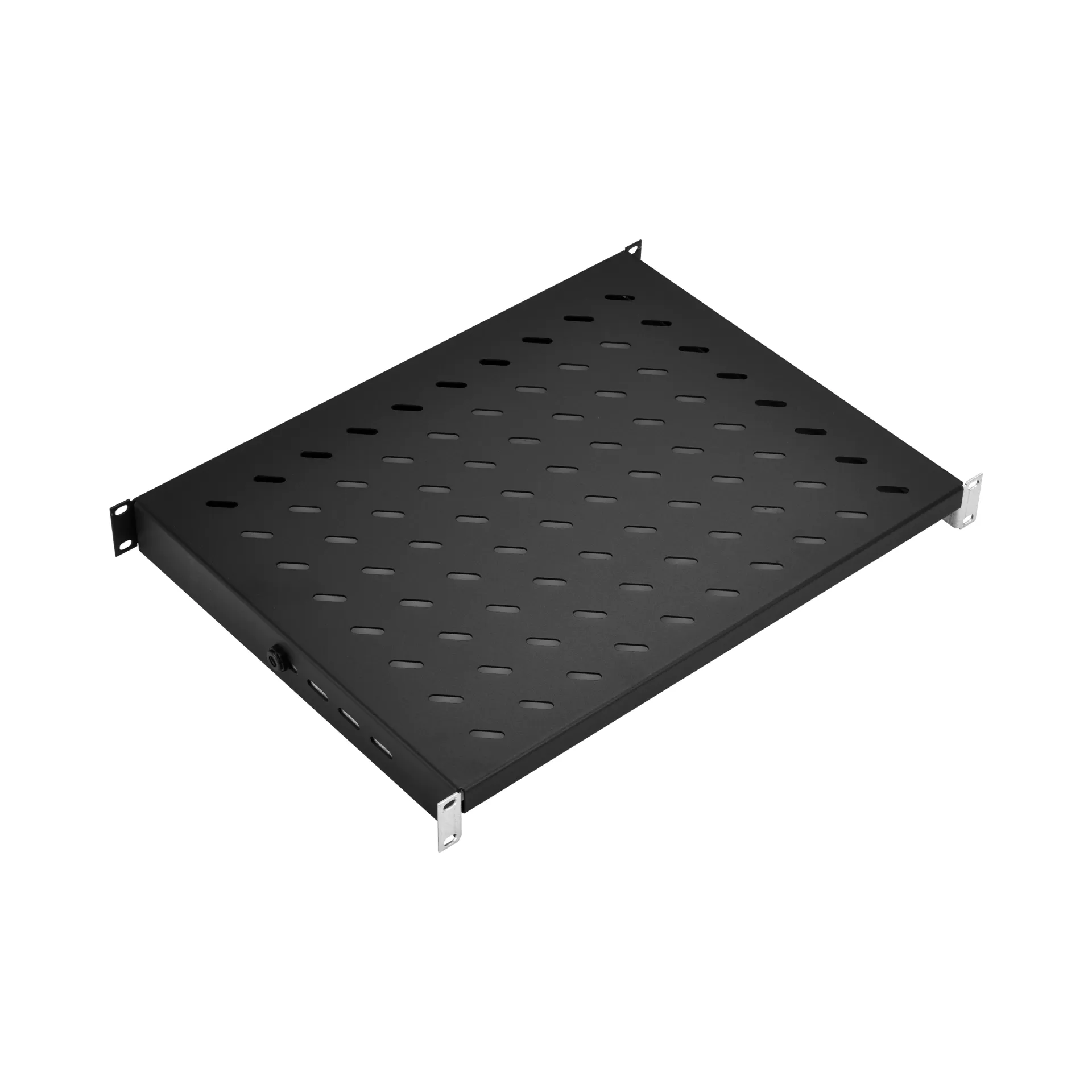 19" 1HE Fachboden fest, ET 350..450 mm, 120 kg, ST 600, RAL9005 – Bild 4
