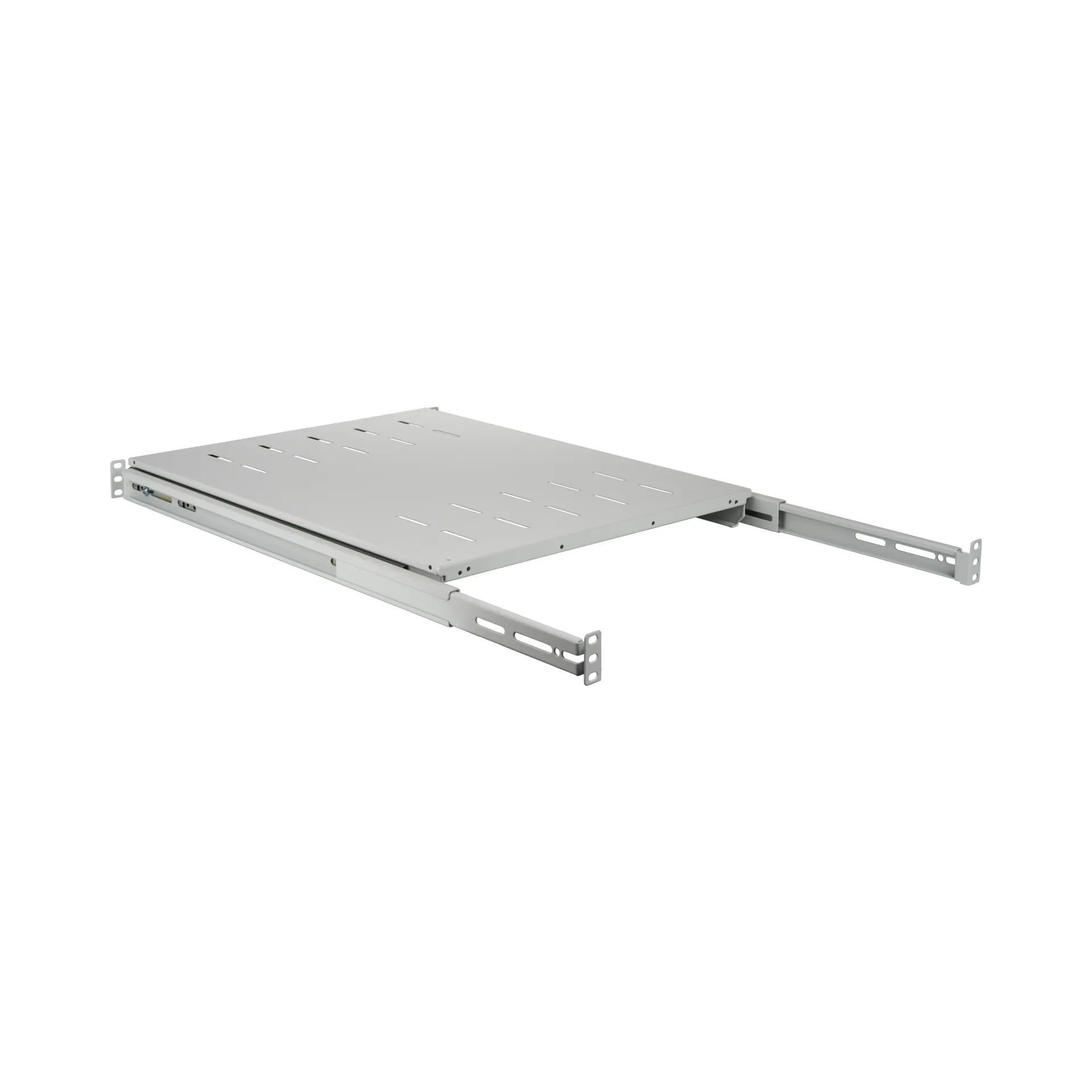 19" 1HE Fachboden ausziehbar, ET 808..1012 mm, 30 kg, ST 1000, RAL7035 – Bild 3