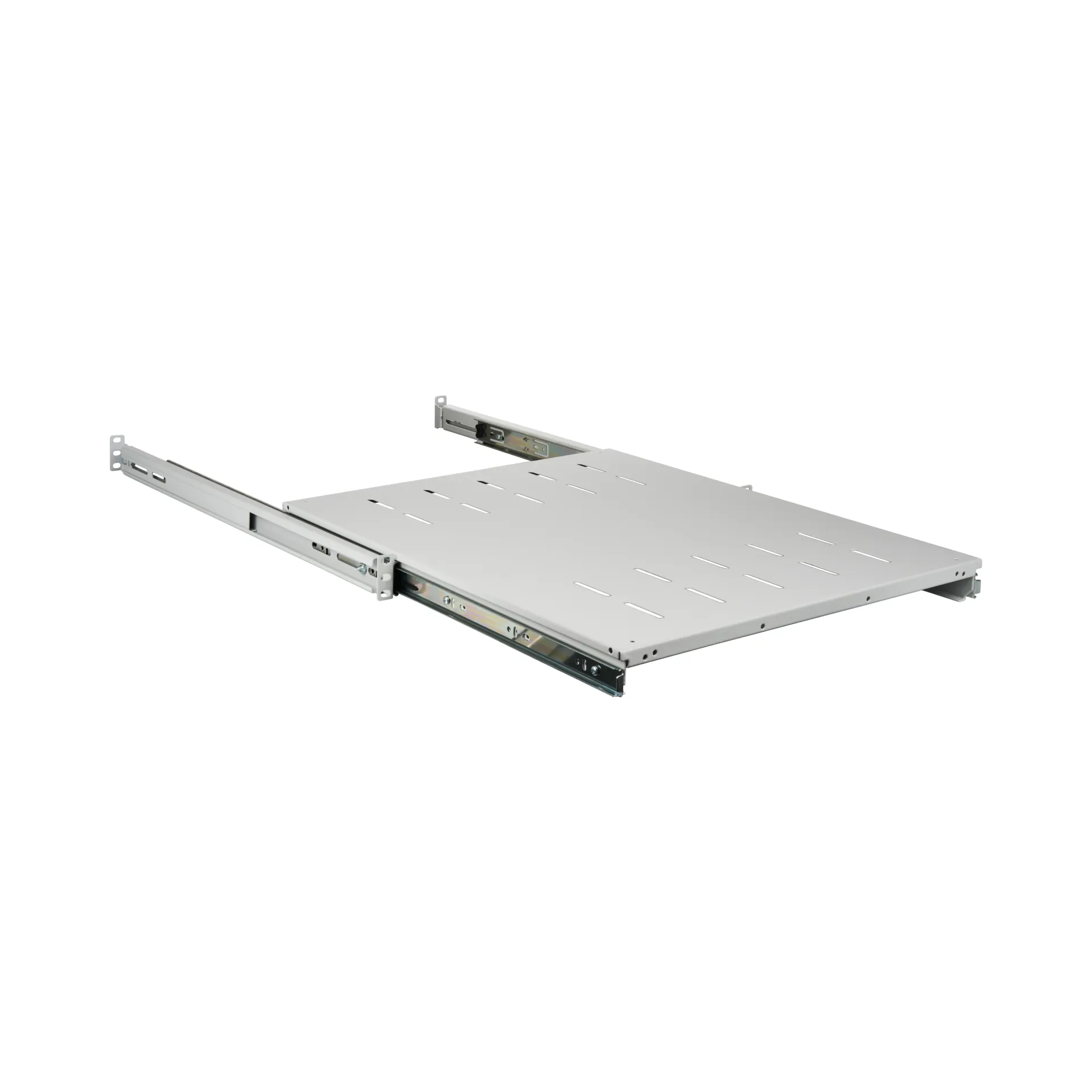 19" 1HE Fachboden ausziehbar, ET 408..612 mm, 30 kg, ST 600, RAL7035 – Bild 7
