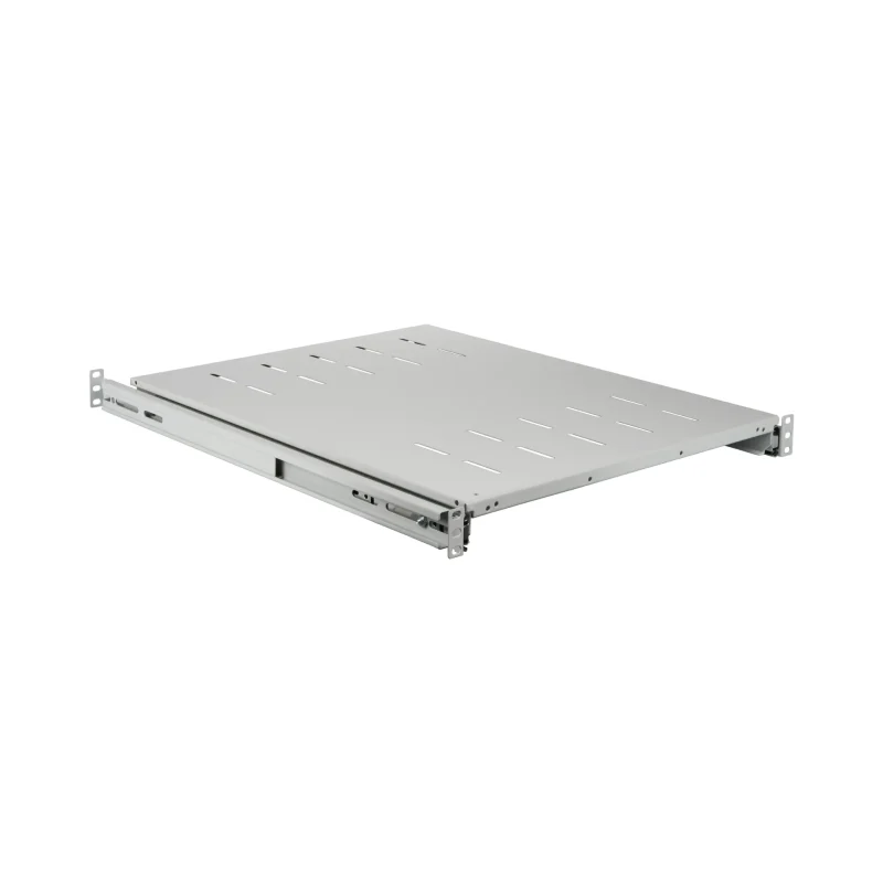 19″ 1HE Fachboden ausziehbar, ET 408..612 mm, 30 kg, ST 600, RAL7035