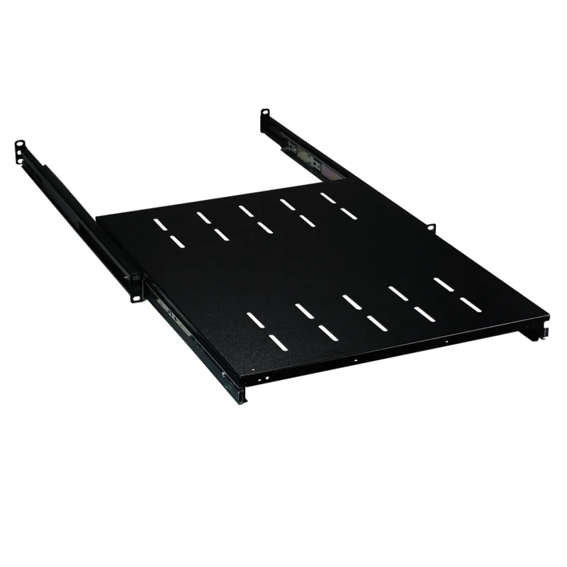 19″ 1HE Fachboden ausziehbar, ET 408..612 mm, 30 kg, ST 600, RAL9005