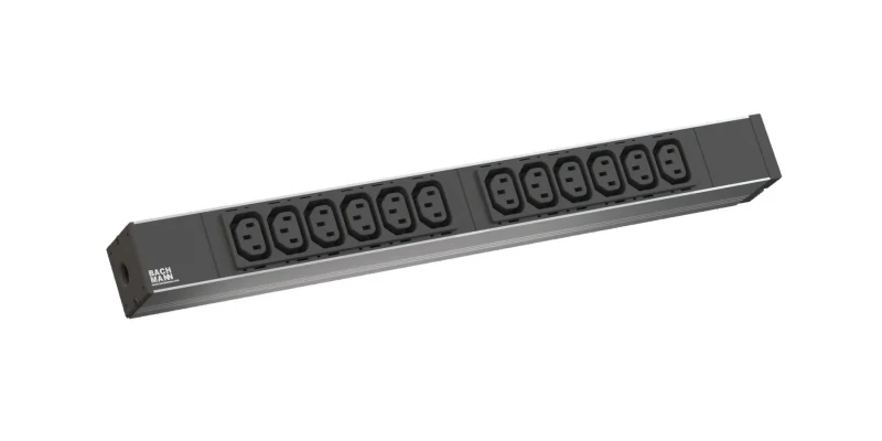 19″ 1HE Steckdosenleiste 12 x C13, schwarz