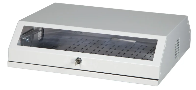 19″ Wandgehäuse 3HE vertikal + 5HE horizontal, RAL9010
