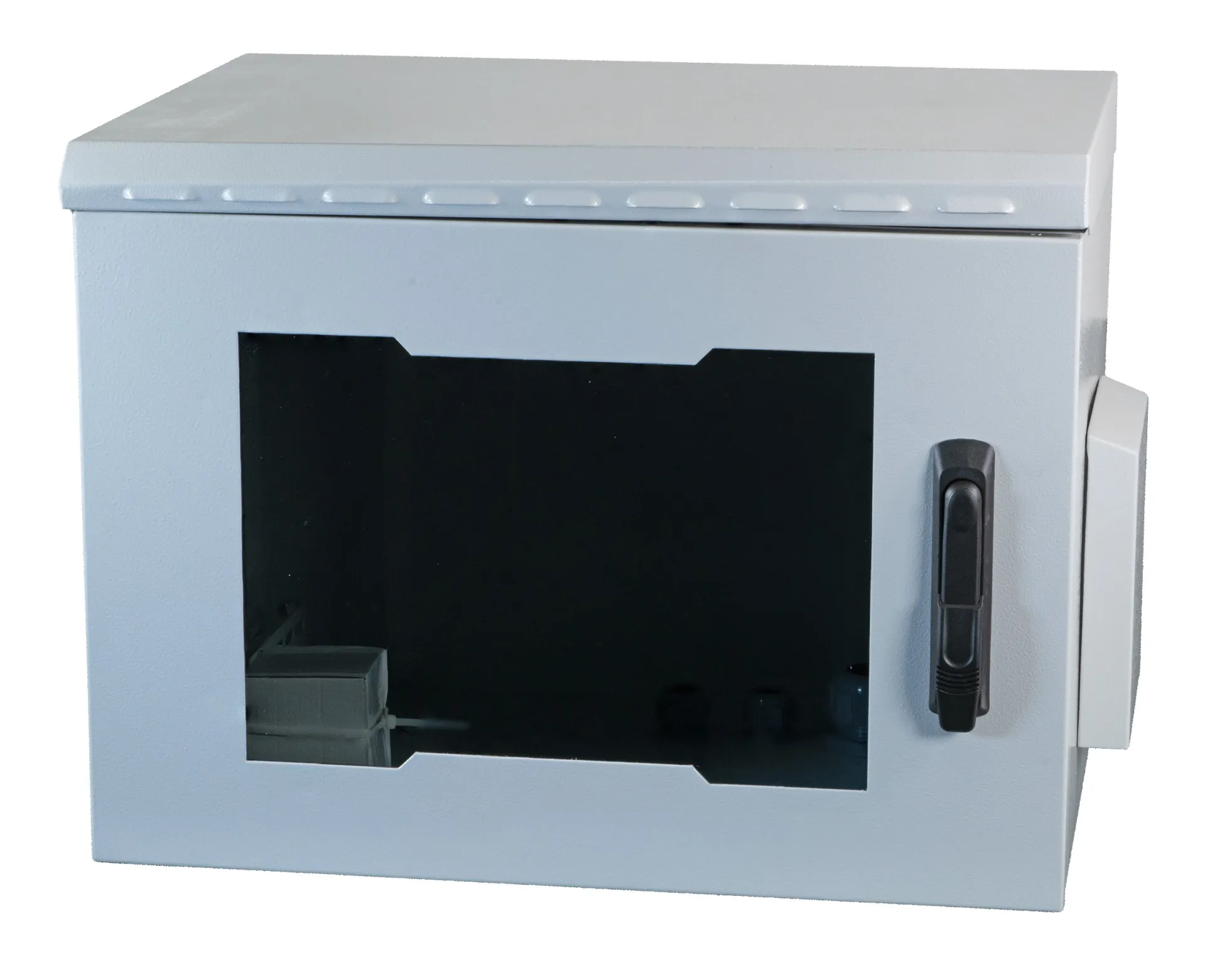 19" Wandgehäuse IP55, 9HE, Stahltür, Tiefe 600 mm, RAL7035 – Bild 4