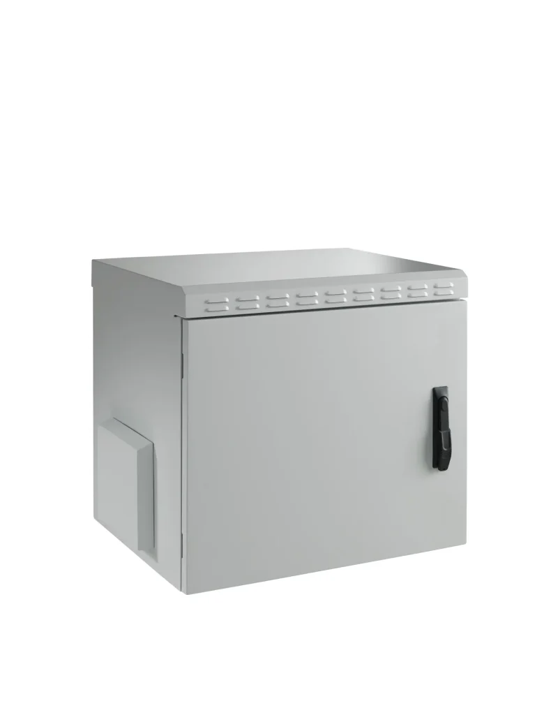 19″ Wandgehäuse IP55, 9HE, Stahltür, Tiefe 600 mm, RAL7035