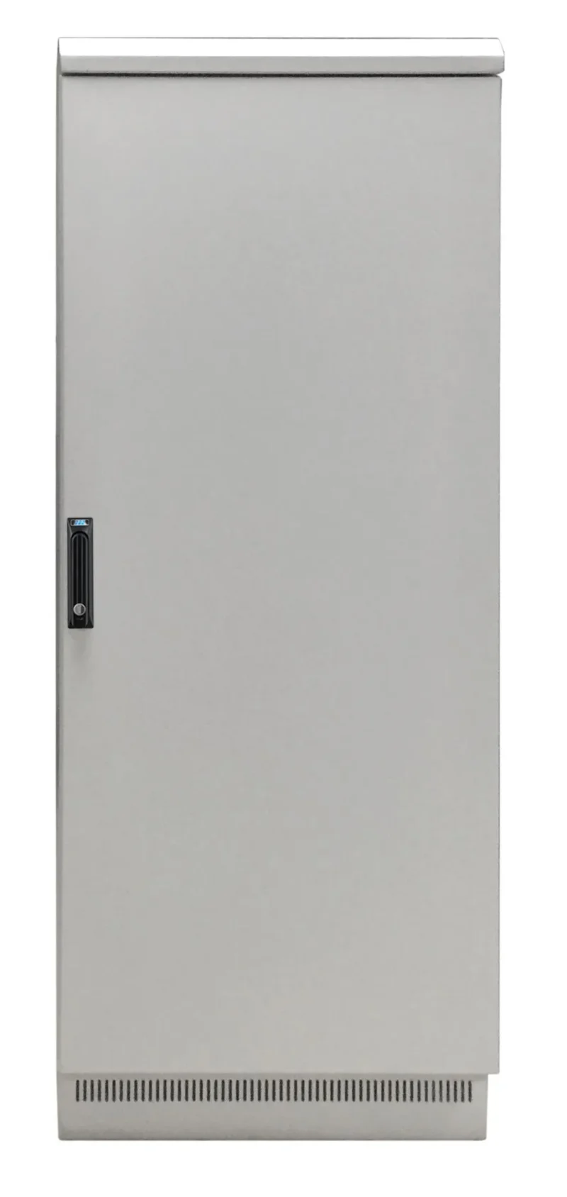19″ Netzwerkschrank 42HE 800×800, IP55, mit vormontiertem Sockel, RAL7035