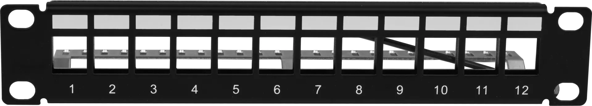 Verteilerfeld 10“ 1HE 12-Port, Metall, schwarz RAL9005 – Bild 4