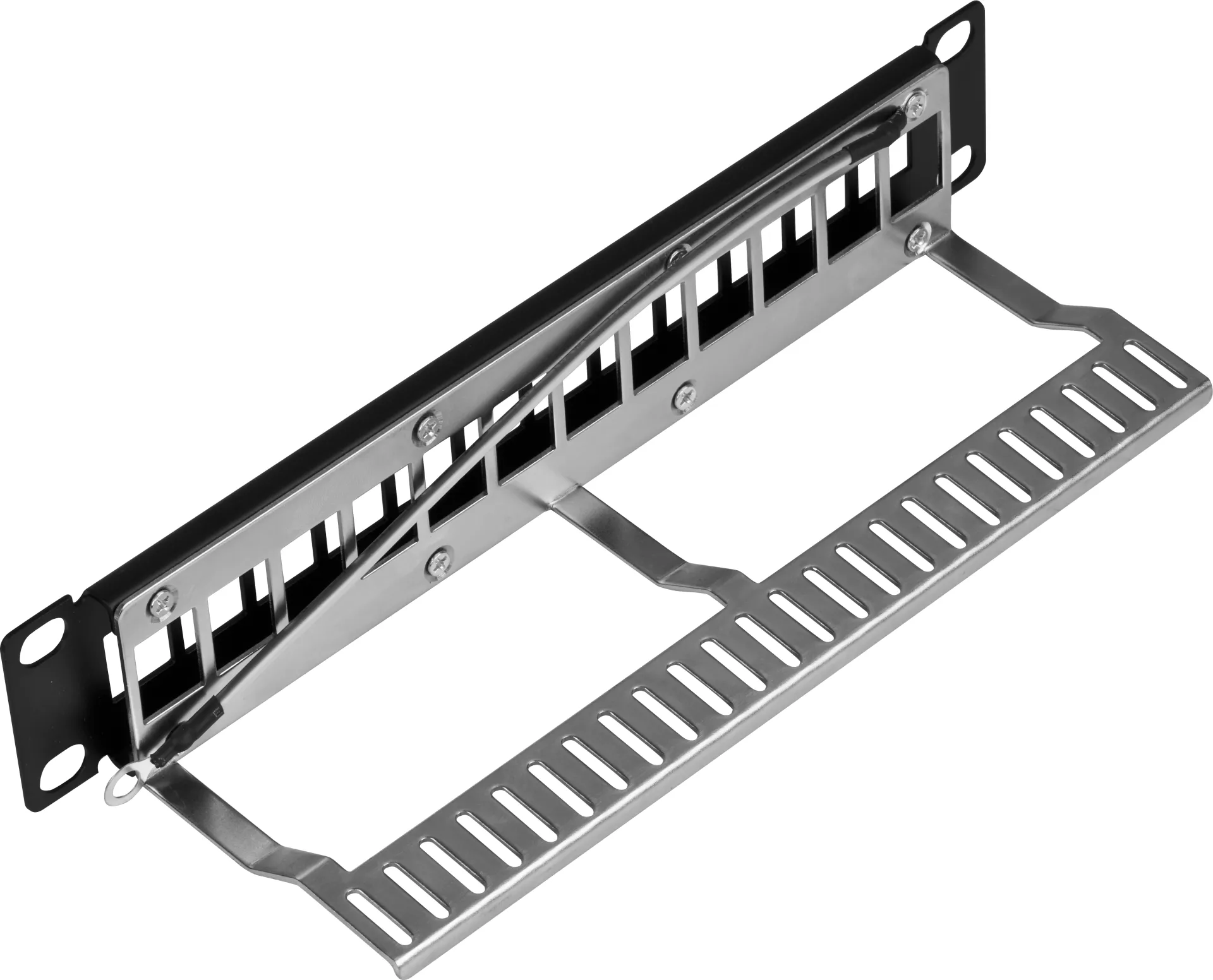 Verteilerfeld 10“ 1HE 12-Port, Metall, schwarz RAL9005 – Bild 6