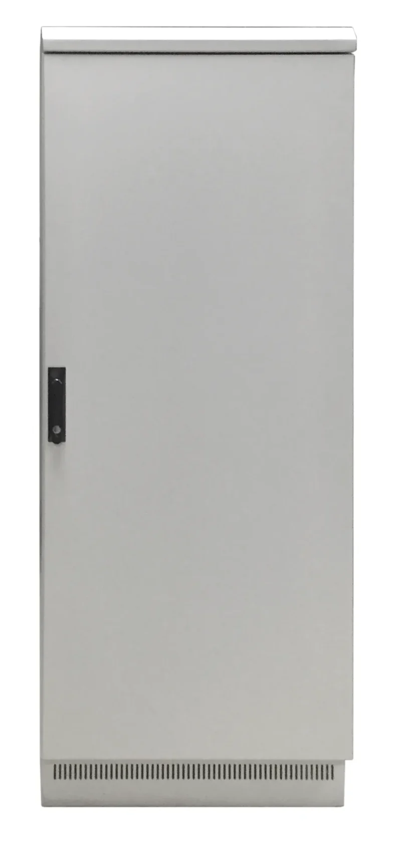 19″ Netzwerkschrank 24HE 600×600, IP55, mit vormontiertem Sockel, RAL7035