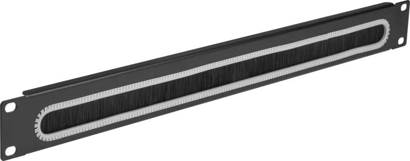 19″ 1HE Kabeldurchführung mit Bürstenleiste, RAL9005