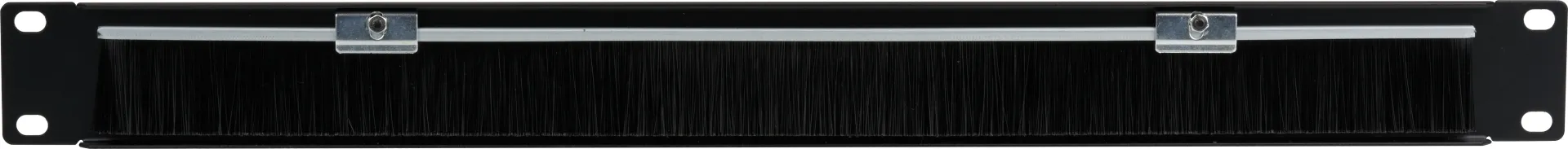 19" 1HE Kabeldurchführung mit Bürstenleiste, RAL9005 – Bild 2