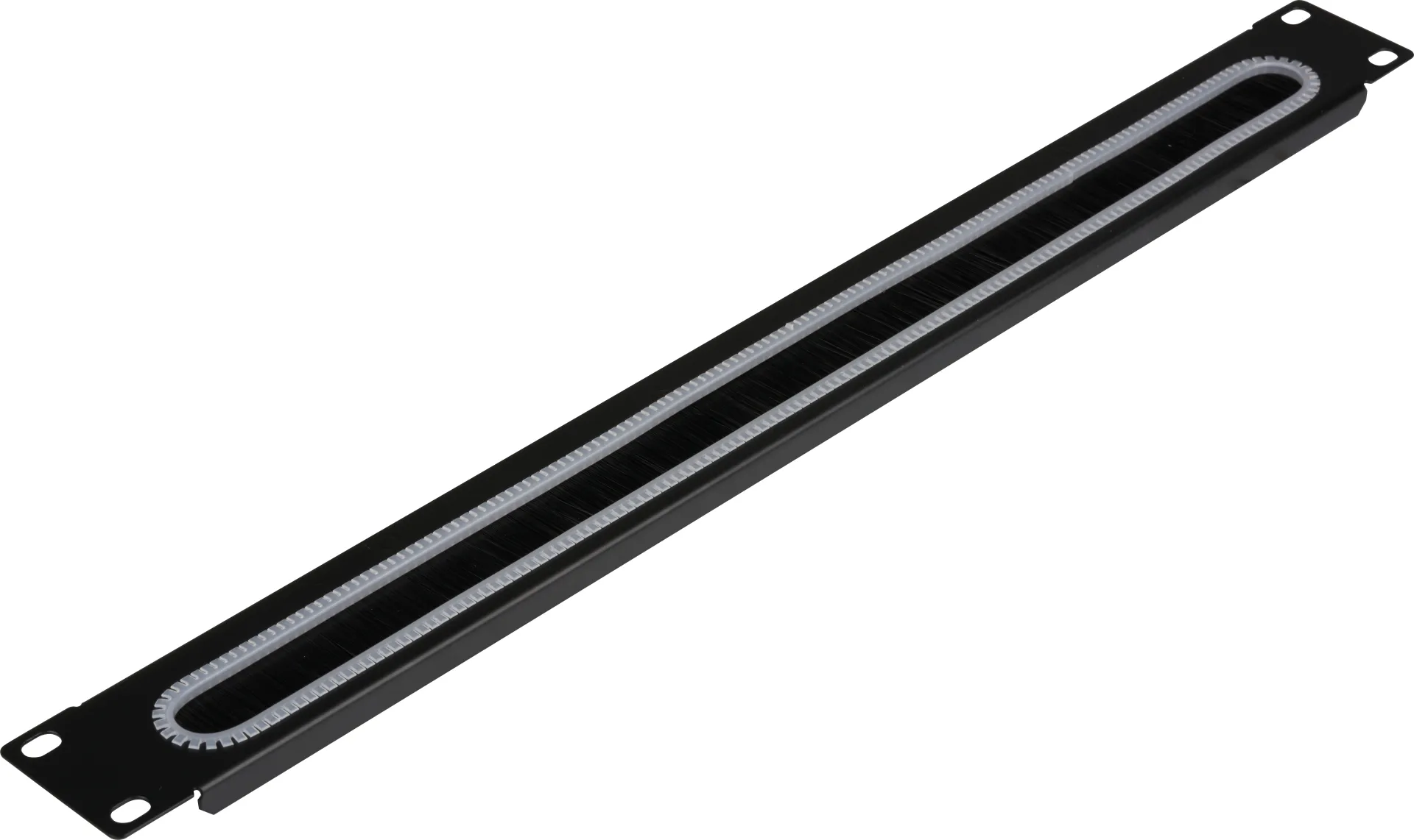 19" 1HE Kabeldurchführung mit Bürstenleiste, RAL9005 – Bild 4