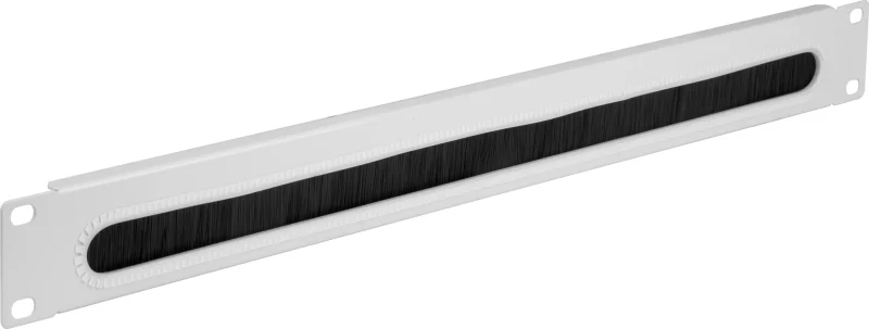19″ 1HE Kabeldurchführung mit Bürstenleiste, RAL7035