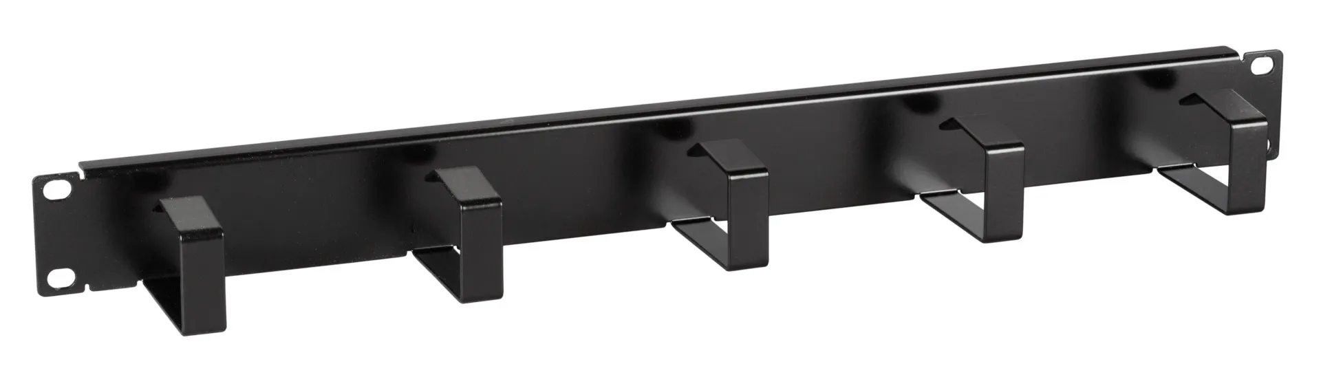 19" 1HE Kabelführungspanel, 5 Bügel, Stahl RAL7035 – Bild 2