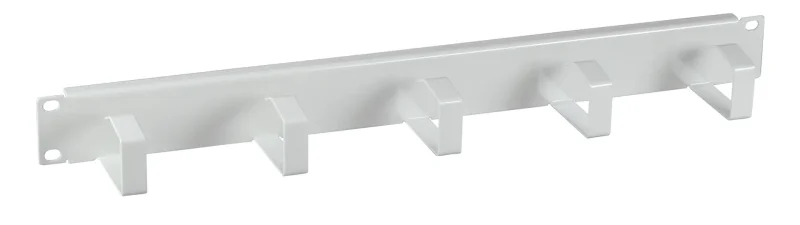 19″ 1HE Kabelführungspanel, 5 Bügel, Stahl RAL9005