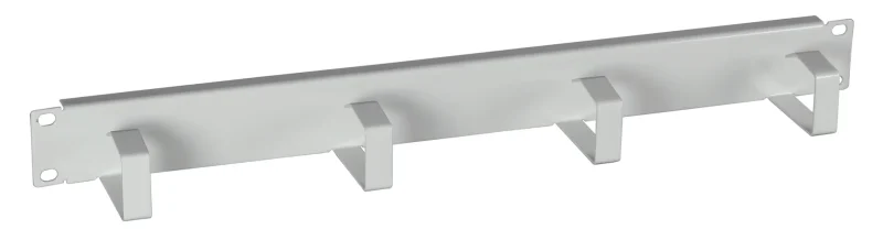 19″ 1HE Kabelführungspanel, 4 Bügel, Stahl RAL7035